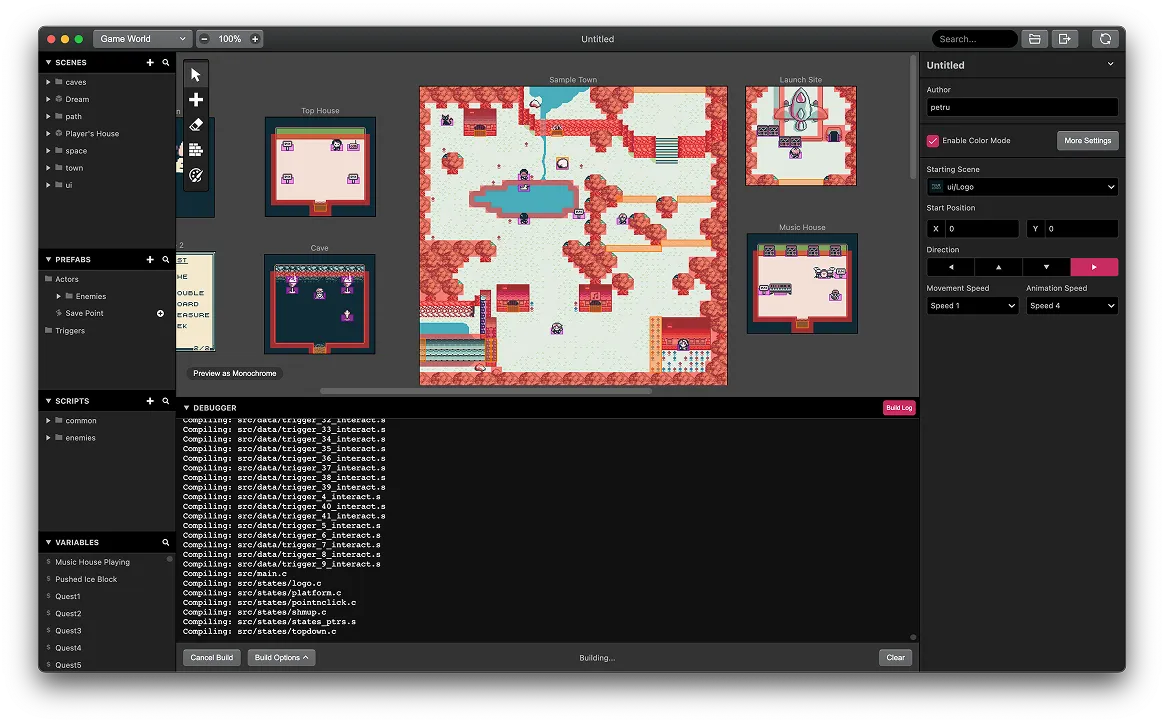 Create and flash homebrew.<br>From GB Studio to real cartridge.