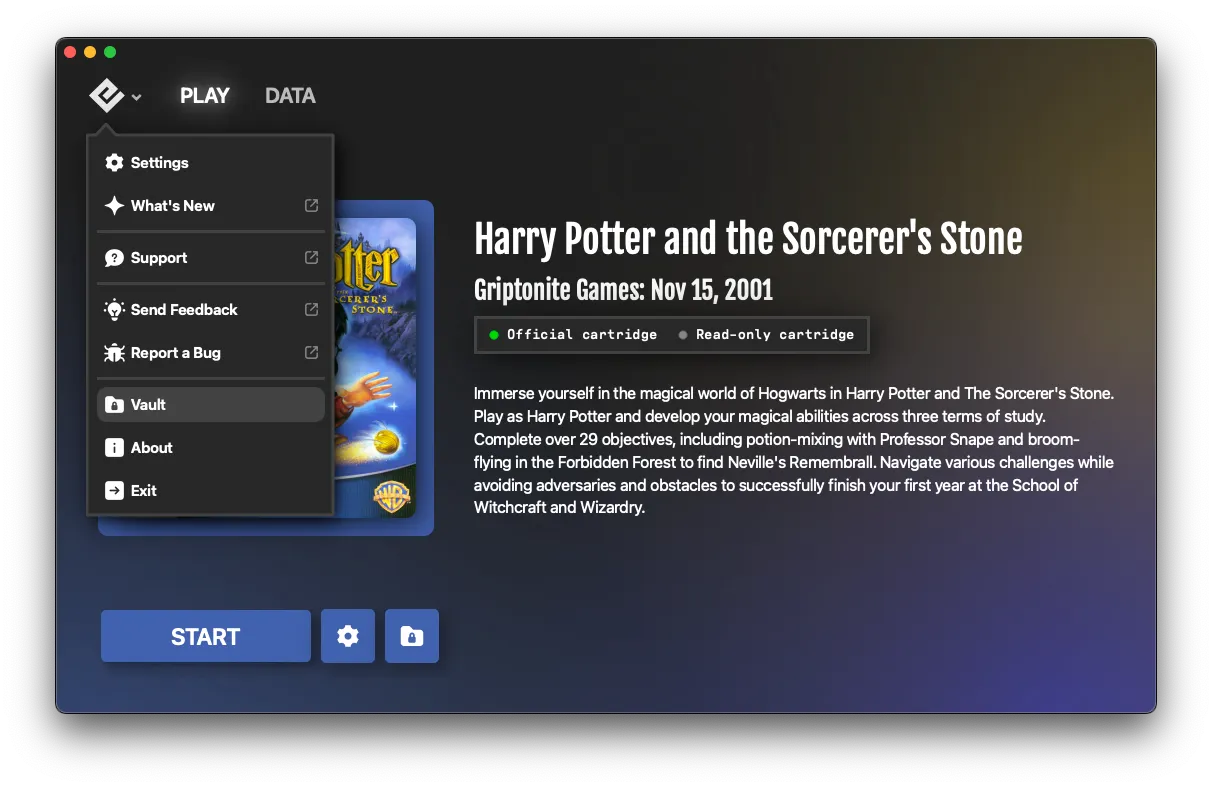 Save Vault location button in Playback